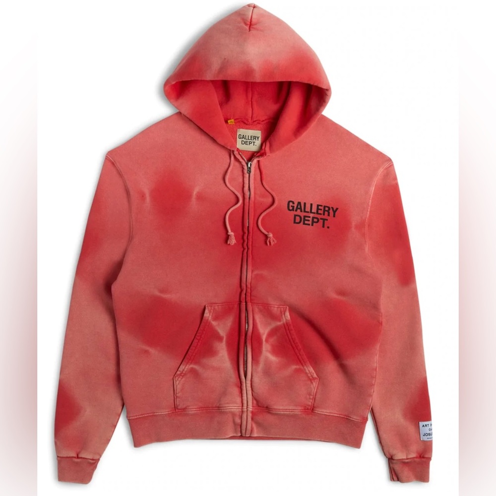 GALLERY DEPT Sun Faded Red Zip Hoodie - 100% Authentic with Proof of Purchase